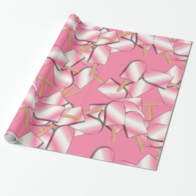 Neapolitan Ice Cream Bars-Straw-Van-GIFT WRAPPING Geschenkpapier (Ungerollt)
