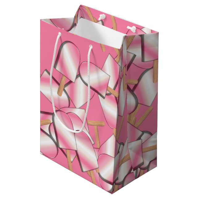 Neapolitan Ice Cream Bars Straw/Vanilla GIFT BAG Mittlere Geschenktüte (Vorderseite Schrägansicht)