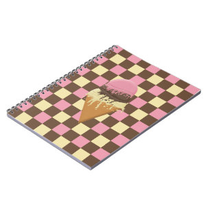 Neapolitan Ice Cream Checkered Pattern Notebooks Notizblock