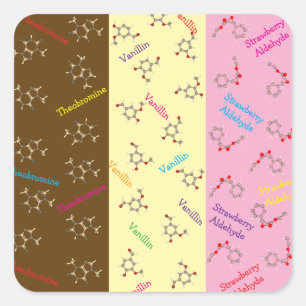 Neapolitan Ice Cream Chemie Party Quadratischer Aufkleber