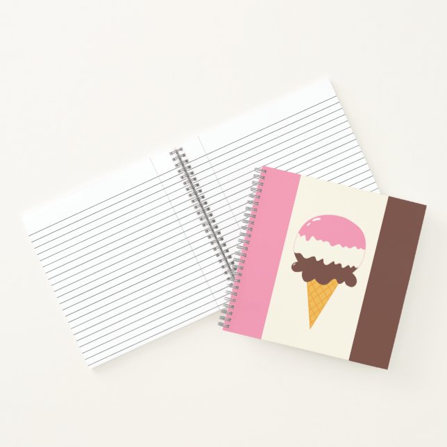 Neapolitan Ice Creme Cone Notizbuch (Innenseite)