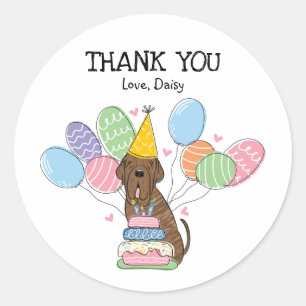Neapolitan Mastiff Birthday Favor Tags Sticker