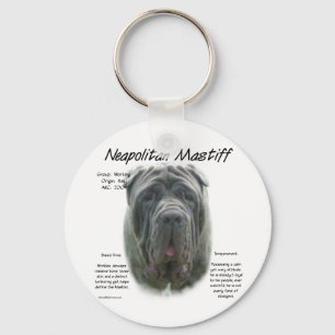 Neapolitan Mastiff (grau) Geschichtsdesign Schlüsselanhänger