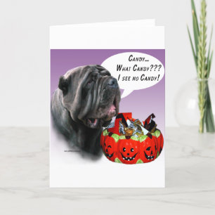 Neapolitan Mastiff Halloween Candy Karte
