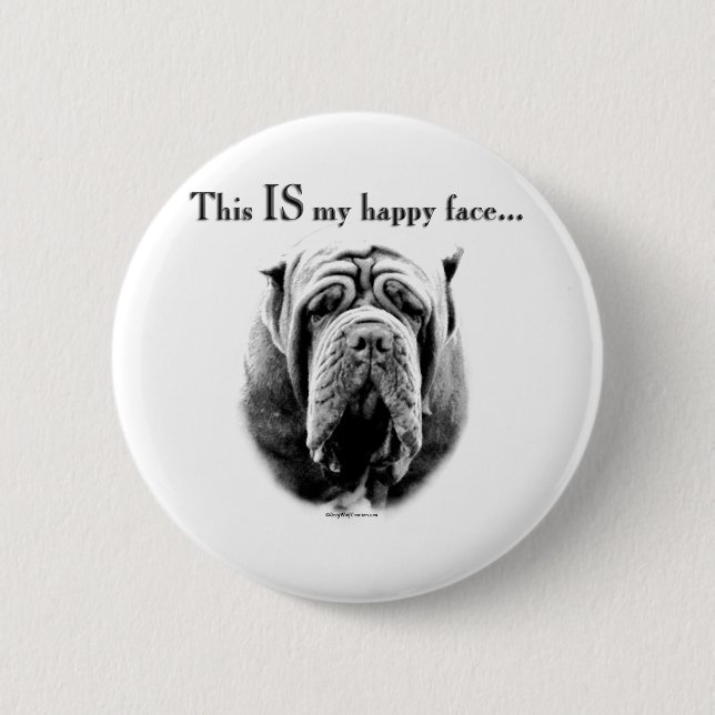 Neapolitan Mastiff Happy Face - Button (Vorderseite)