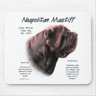 Neapolitan Mastiff (Mahagoni) Historisches Design Mousepad