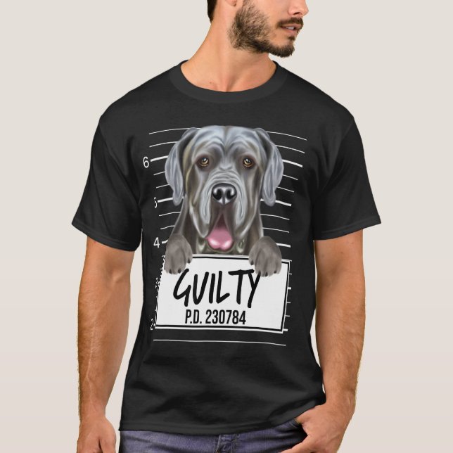 Neapolitan Mastiff Mugshot Guilty Dog T-Shirt (Vorderseite)