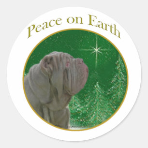 Neapolitan Mastiff Peace Runder Aufkleber
