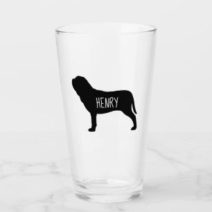 Neapolitan Mastiff Silhouette Neo Dog Personalisie Glas