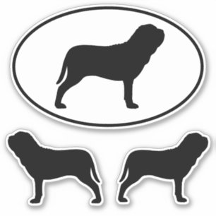 Neapolitan Mastiff Silhouetten Vinyl Sticker Set