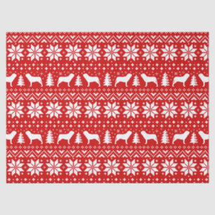 Neapolitan Mastiff Silhouetten Weihnachtsmuster Seidenpapier
