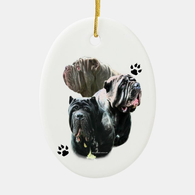 Neapolitan Mastiff Trio Keramik Ornament (Vorne)