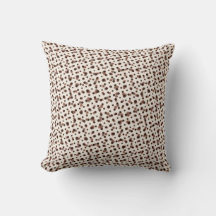 Neapolitan Mini Dots-3-Brown-White-Sq Throw Kissen