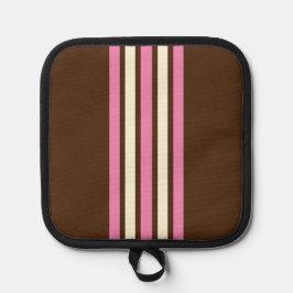 Neapolitan Pot Holder (Braun, Rosa & Creme) Topflappen
