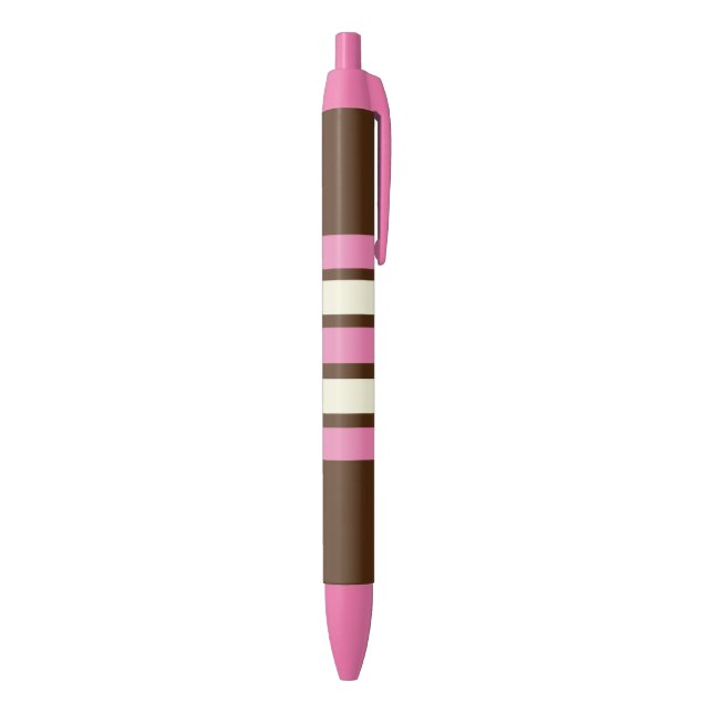 Neapolitane Füllfederhalter (braun, rosa und creme Kugelschreiber (Unterseite (Vertikal))