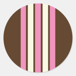 Neapolitane Rundkleber (braun, rosa und creme) Runder Aufkleber
