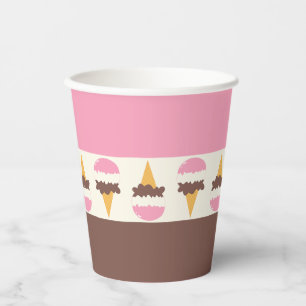 Neapolitanes Eiscreme Streifen Muster Pappbecher