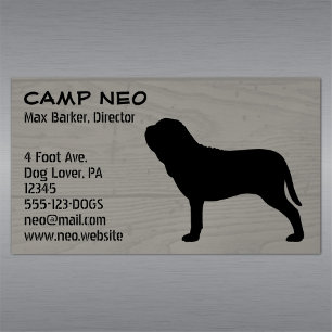 Neapolitanische Mastiff-HundeSilhouette-hölzerne Magnetische Visitenkarte