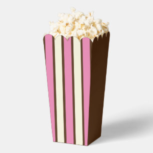 Neapolitanische Popcorn Box (Braun, Rosa & Creme) Geschenkschachtel