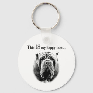 Neapolitanischer Mastiff-glückliches Gesicht Schlüsselanhänger