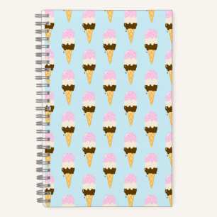 Neapolitanisches Eiscreme-Kegel-Muster Notizbuch