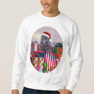 Neapolitanisches Mastiff-Weihnachtsblau Sweatshirt