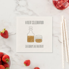 Neat Celebration Whiskey Retirement Partys Napkins Serviette