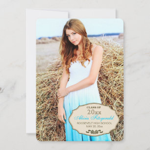 Neat Little Bow Photo Graduation Invitation