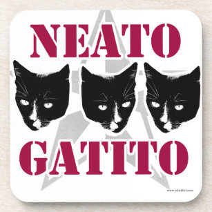 Neato Gatito Sassy Cat Slogan Untersetzer