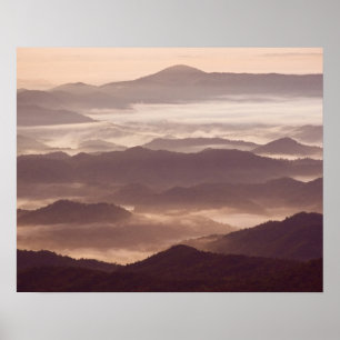 Nebel am Morgen im südlichen Appalachen Poster