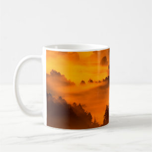 Nebel am Morgen über den Fluss Kaffeetasse