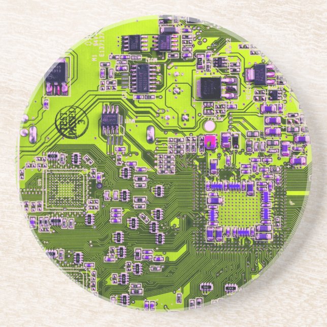 Nebel an der Netzplatine des Computergeek Getränkeuntersetzer (Vorne)