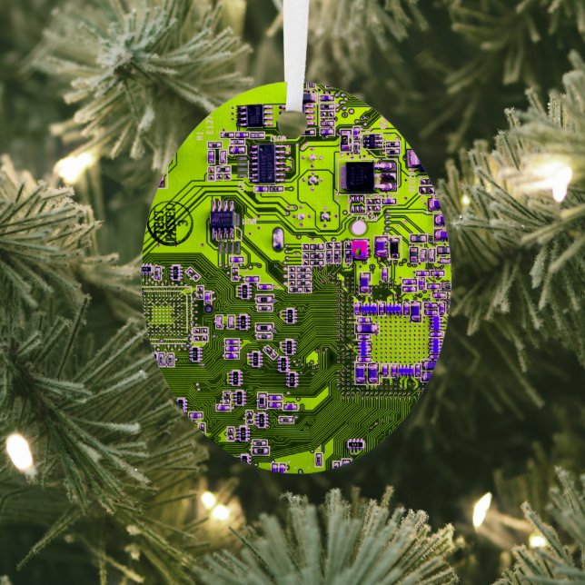 Nebel an der Netzplatine des Computergeek Ornament Aus Metall (InSitu)