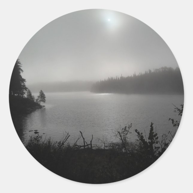 Nebel auf Cleveland Lake Runder Aufkleber (Vorderseite)