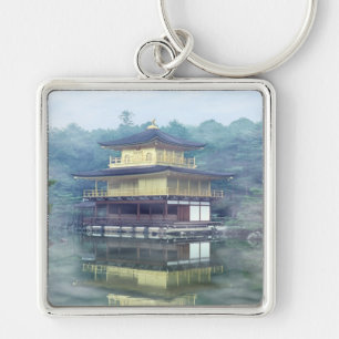 Nebel auf dem Goldenen Pavillon im Kinkakuji-Tempe Schlüsselanhänger