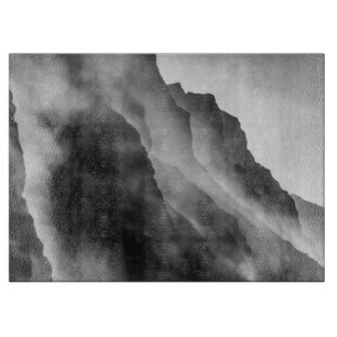 Nebel auf den Felsen Schneidebrett