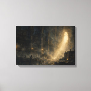 Nebel-Bibliothek — KŌAN (Landschaft) Leinwanddruck