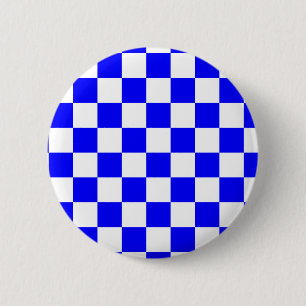 Nebel-blaue und weiße Checkerboard Vintag Button