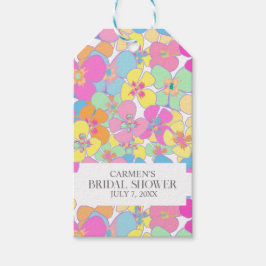 Nebel Retro Blumenrosa farbiges Brautparty Geschenkanhänger