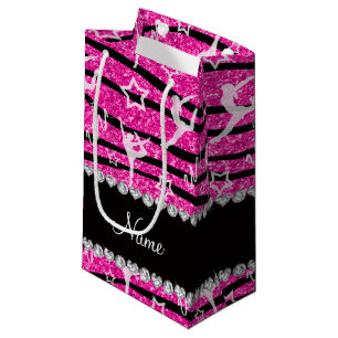 Nebel-Rosa-Gymnastik Glitzer Zebrastreifen Kleine Geschenktüte