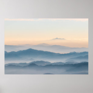 Nebel-Schichten, Hügel und Berge Poster