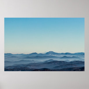 Nebel-Schichten, Hügel und Berge Poster
