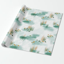 Nebel-Teich-Frühlings-Geschenkpapier