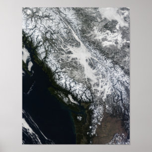 Nebel und Schnee im Britisch-Columbia Poster