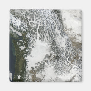 Nebel und Schnee im pazifischen Nordwesten (wahres Magnet