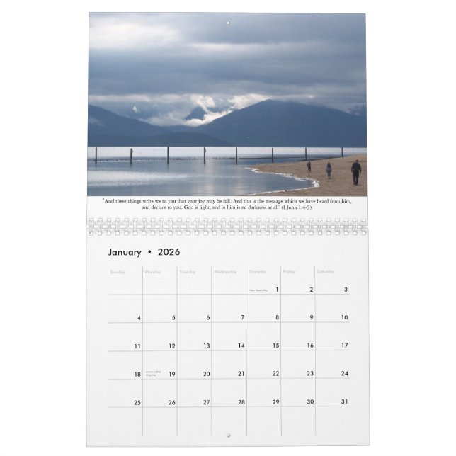 Nebel und Schrifts-Kalender Kalender (Jan 2026)