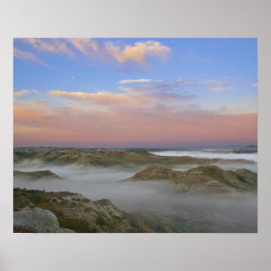 Nebel vom Little Missouri River hängt in der Poster
