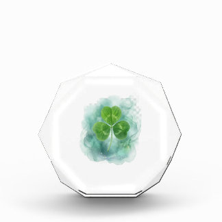 Nebel-Wasserfarb-Kleeblatt-Schwebe-Acrylblock Fotoblock