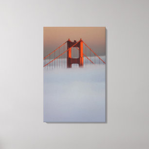 Nebel zieht durch die Bucht von San Francisco und Leinwanddruck