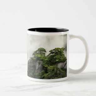 Nebel zwischen den Gipfeln und Tälern des Grand Ca Zweifarbige Tasse